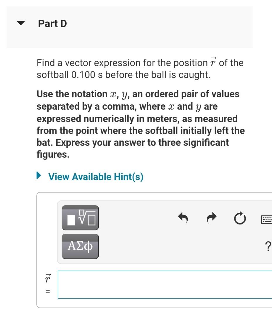 Solved A softball is hit over a third baseman's head with | Chegg.com