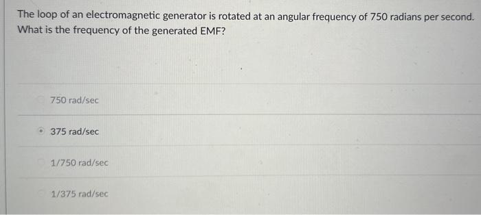 Solved The loop of an electromagnetic generator is rotated | Chegg.com