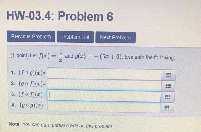 Solved HW-03.4: Problem 6 Previous Problem Problem List Next | Chegg.com