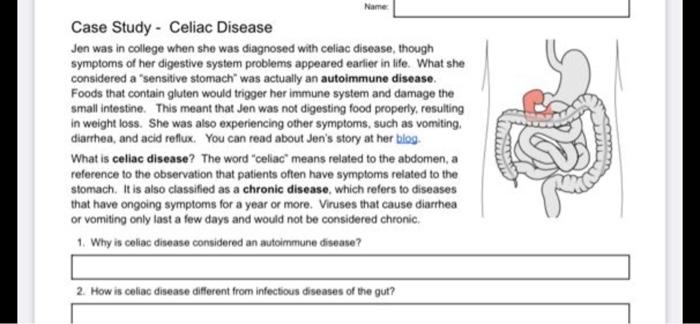 case study celiac disease worksheet answers