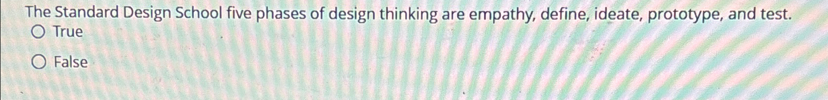 Solved The Standard Design School five phases of design | Chegg.com
