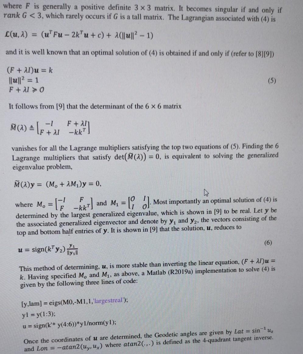 2 2 Trust Region Subproblem Trs Formulation If One Chegg Com