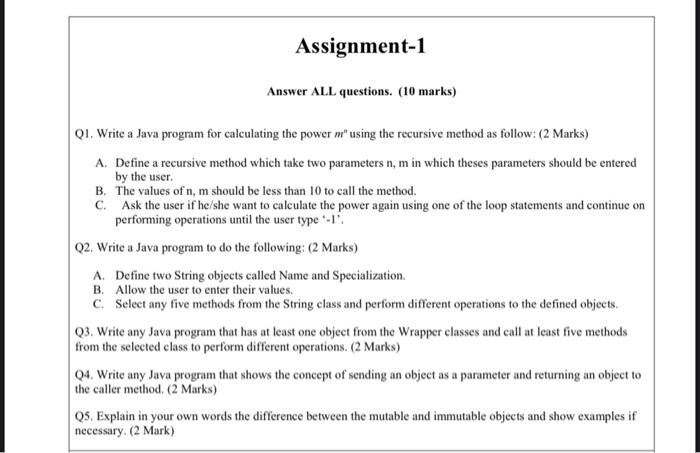 answer assignment questions