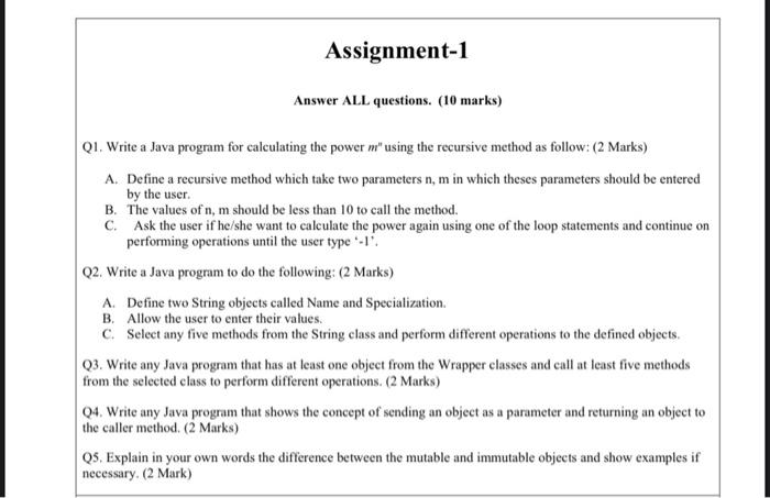 solved assignment questions