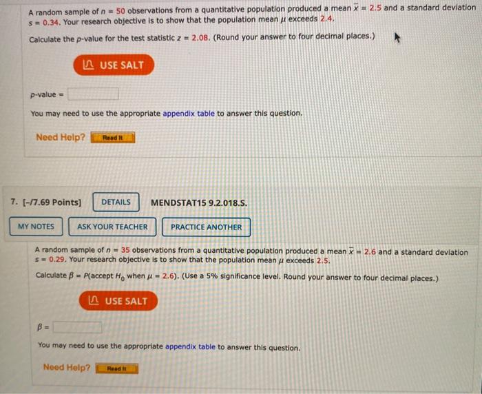 Solved A random sample of n = 50 observations from a | Chegg.com