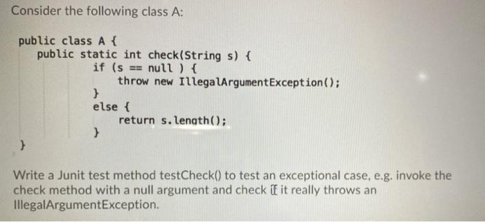 Solved Consider the following class A: public class A { | Chegg.com