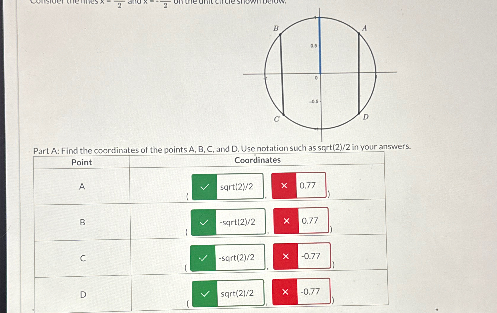 Part A: Find The Coordinates Of The Points A, ﻿B, ﻿C, | Chegg.com