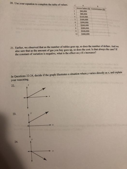 direct variation assignment answer key