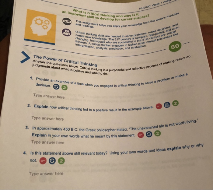 hu2000 week 1 assignment answers