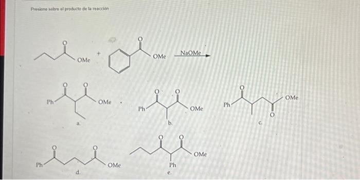 Presione abre el producto de la reaccion جو .دانست OMe OM OMe Ph OMe Ph Ph OMe (0) h C OMe Ph ONE Ph