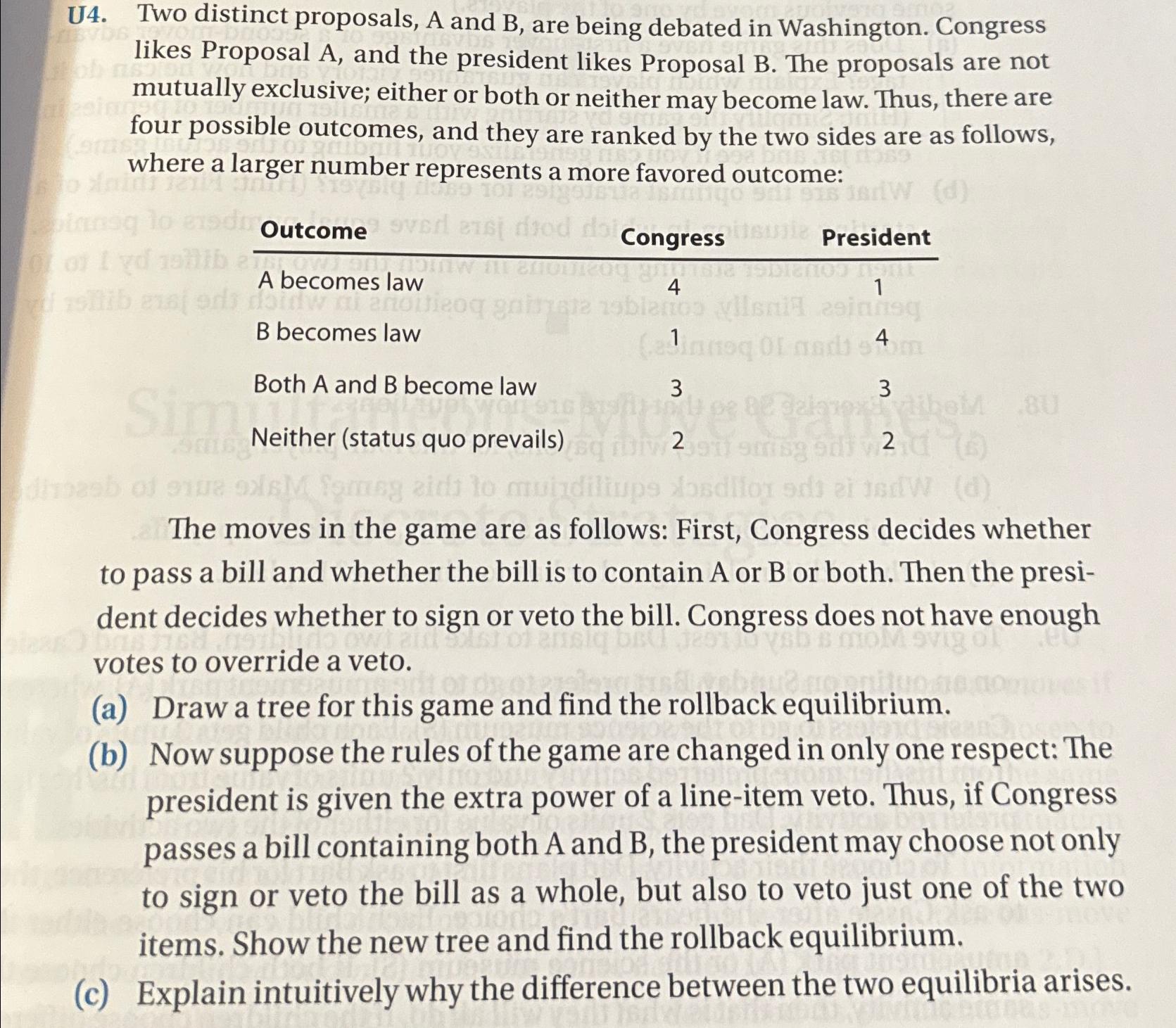 Solved U4. ﻿Two Distinct Proposals, A And B, ﻿are Being | Chegg.com