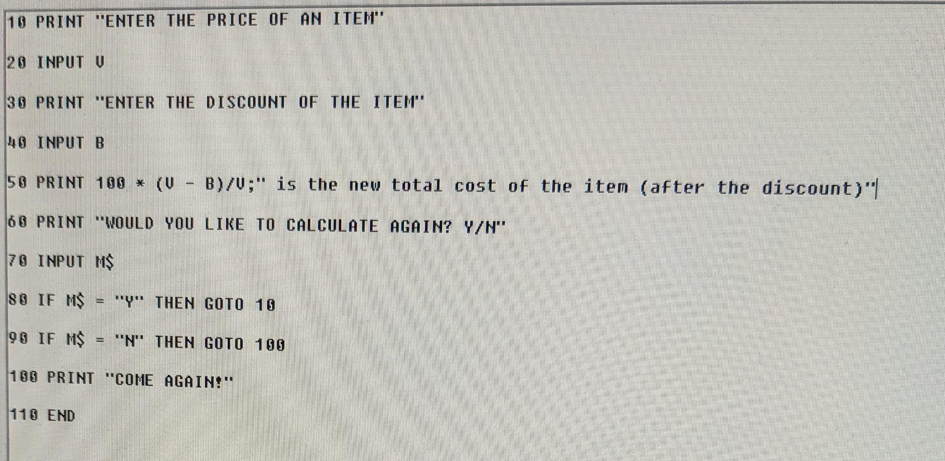 Solved help with my basic code, I can't figure out the | Chegg.com