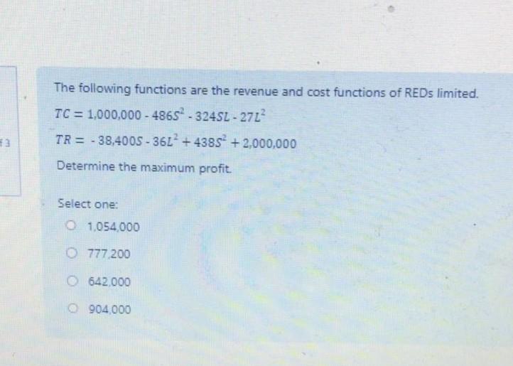 Solved The following functions are the revenue and cost | Chegg.com