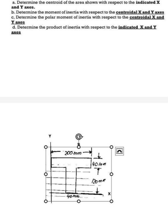 Solved a. Determine the centroid of the area shown with | Chegg.com
