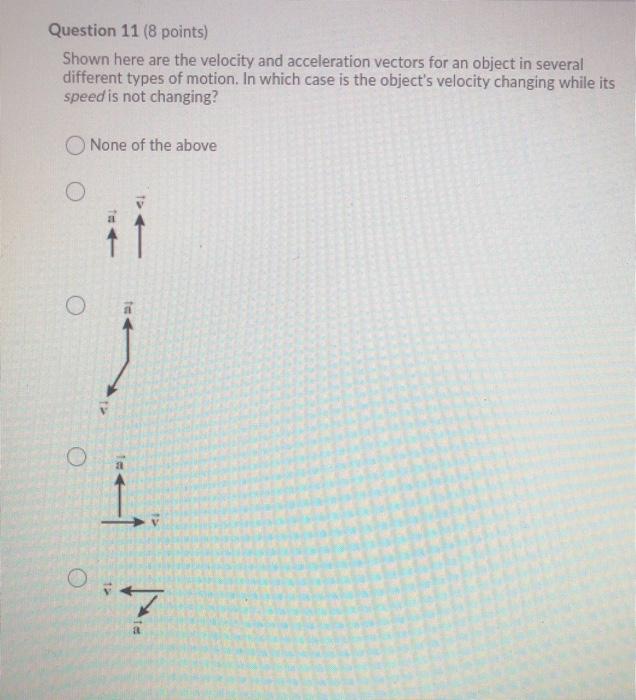 Solved Question 11 (8 points) Shown here are the velocity | Chegg.com