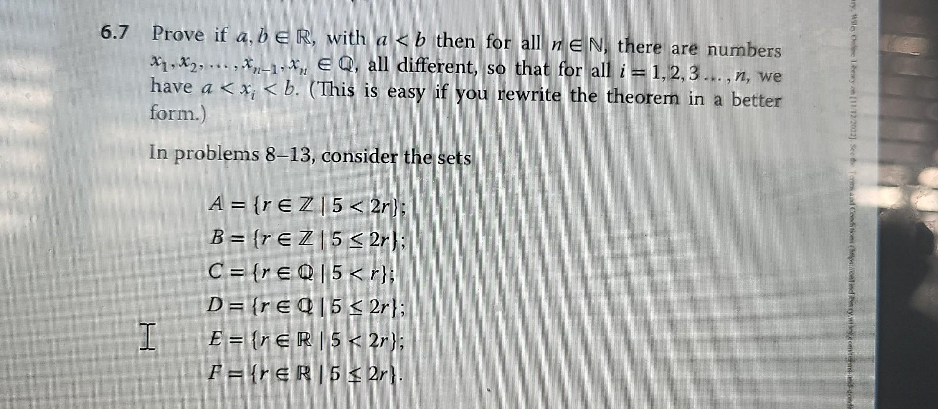 Solved 7 Prove If A,b∈R, With A | Chegg.com