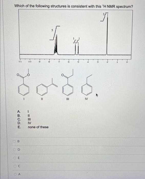 Solved Which of the following structures is consistent with | Chegg.com