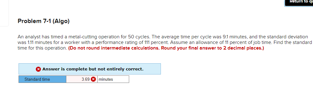 Solved Problem 7-1 (Algo)An Analyst Has Timed A | Chegg.com