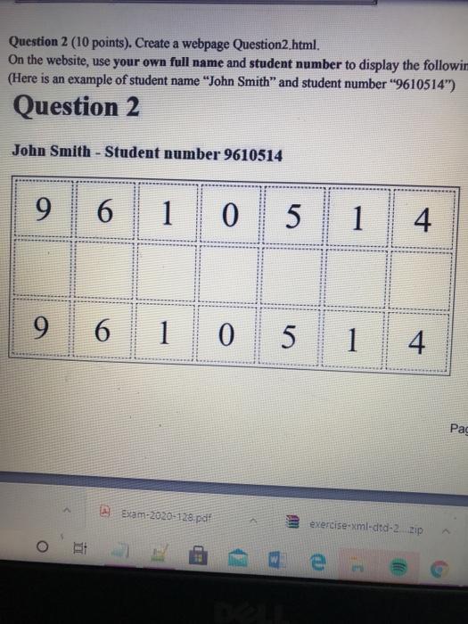Solved Question 2 (10 points). Create a webpage | Chegg.com