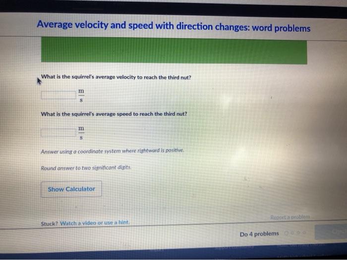 Solved Average velocity and speed with direction changes: | Chegg.com