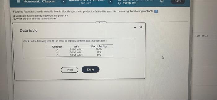 Solved Homework: Chapter... Save Part 1 Of 4 Points: 0 Of 1 | Chegg.com