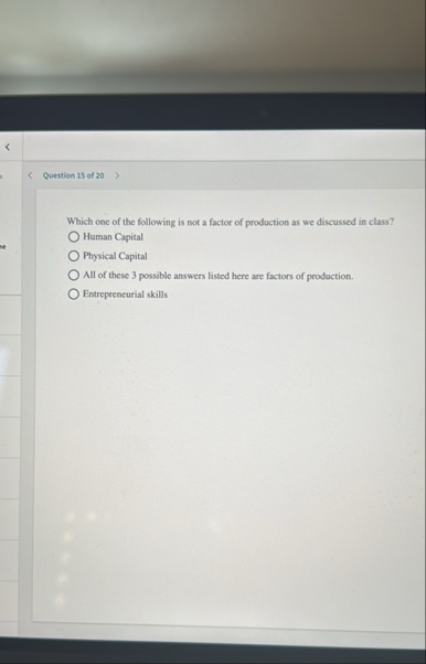 Solved Question 15 ﻿of 20Which one of the following is not a | Chegg.com