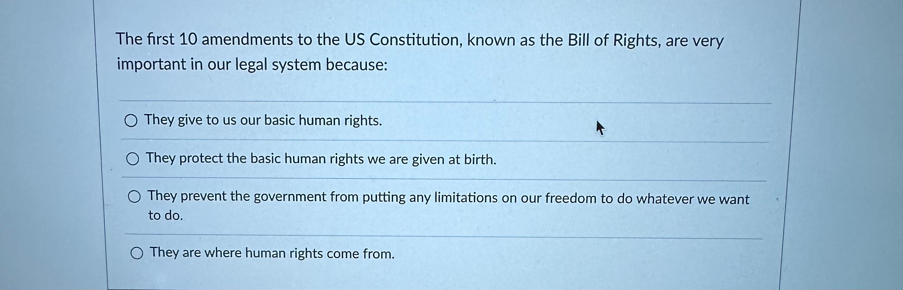 the first 10 amendments of the constitution are commonly known as