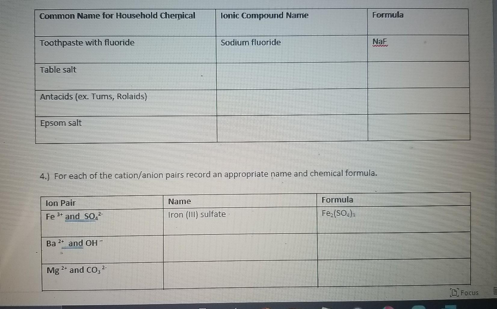 Solved Common Name for Household Chemical lonic Compound | Chegg.com, image size:1652x1030
