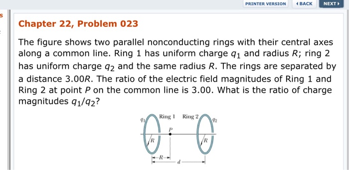 Solved PRINTER VERSION BACK NEXT Chapter 22, Problem 023 The | Chegg.com