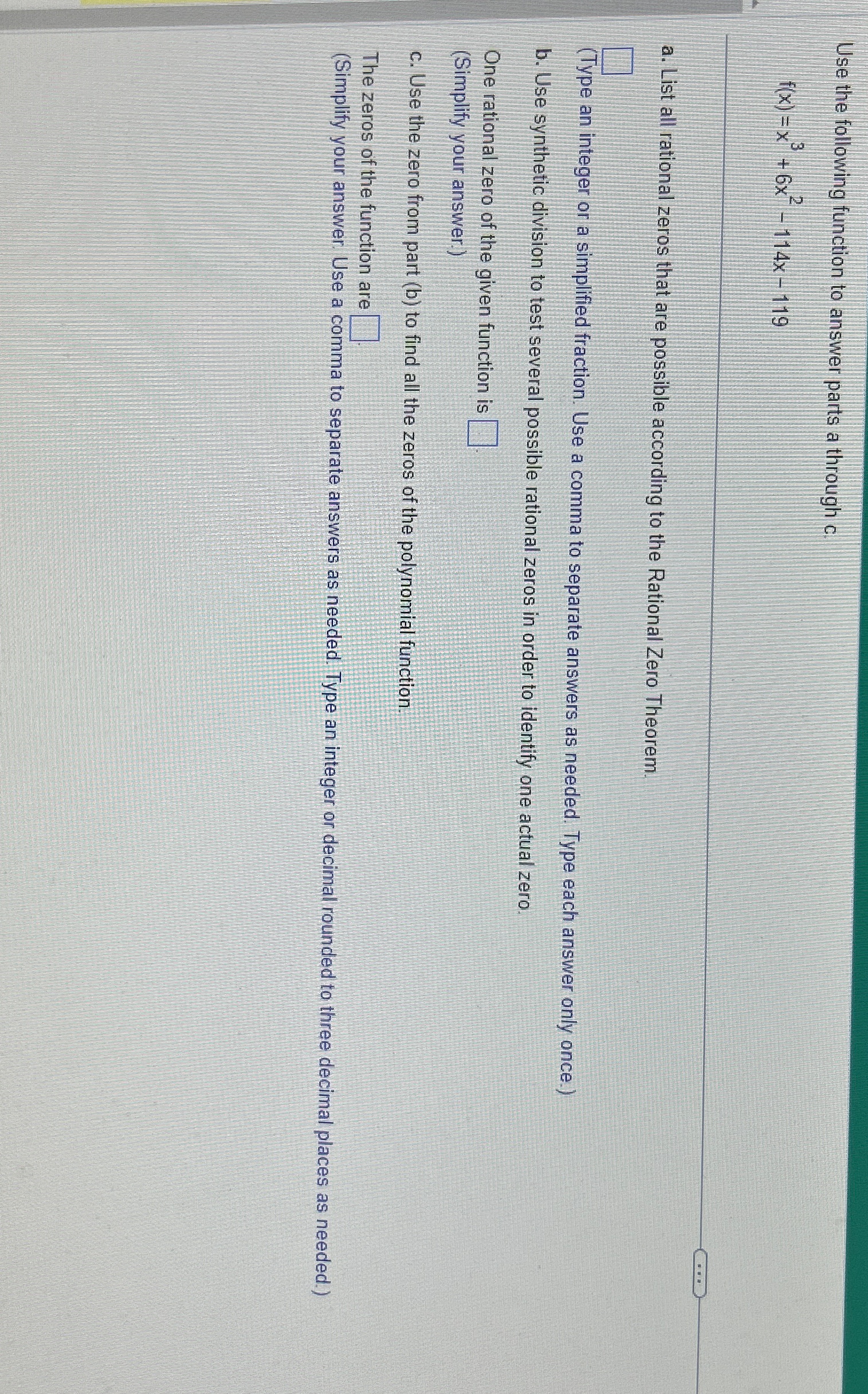 Solved Use the following function to answer parts a through | Chegg.com