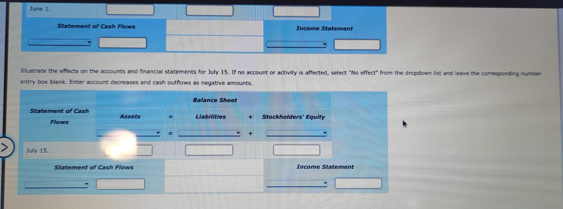 Solved box blank. Enter account decreases and cash outflows | Chegg.com