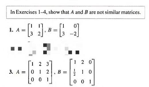 Solved In Exercises 1-4, show that A and B are not similar | Chegg.com