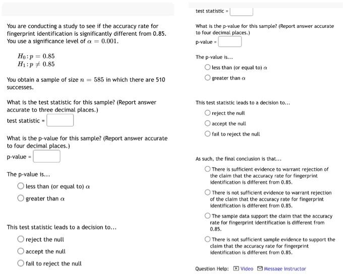 Solved test statistic - What is the p-value for this sample? | Chegg.com