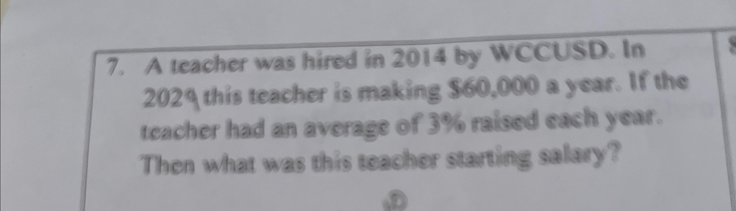 Solved A teacher was hired in 2014 ﻿by WCCUSD. In 2029 ﻿this | Chegg.com