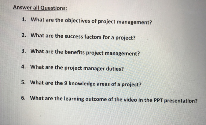 Solved Answer All Questions 1 What Are The Objectives Of Chegg