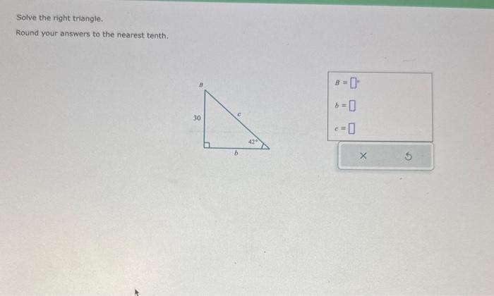 Solved Solve The Right Triangle. Round Your Answers To The | Chegg.com