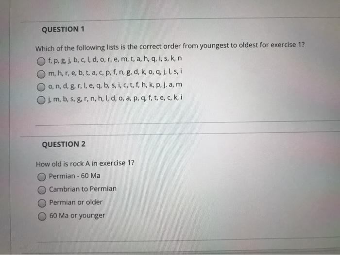 Solved Question 1 Which Of The Following Lists Is The Cor Chegg Com