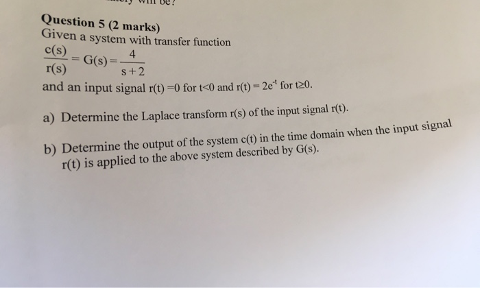 Solved Ny Wii Uu Question 5 2 Marks Given A System Wit Chegg Com