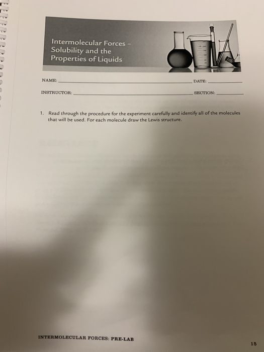 INTERMOLECULAR FORCES !!! ANSWER WHOLE QUESTIONS | Chegg.com