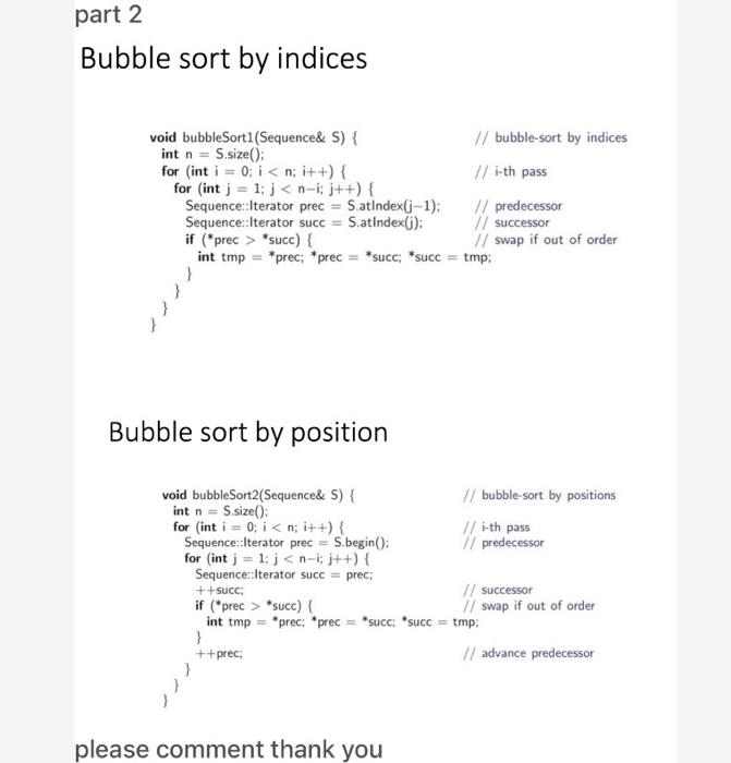 Solved using c++ can you implement bubblesort by indices and | Chegg.com