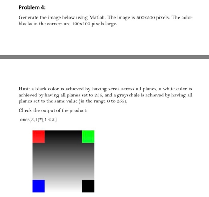 Solved Problem 4: Generate the image below using Matlab. The | Chegg.com