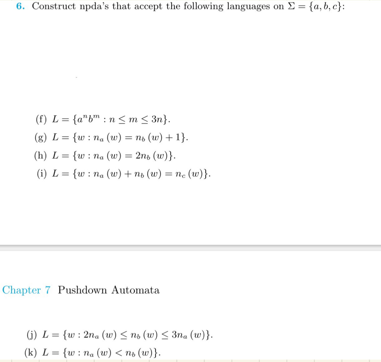 Construct Npda's That Accept The Following Languages | Chegg.com