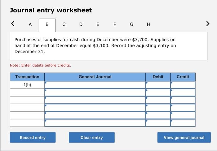 Solved Journal entry worksheet Purchases of supplies for | Chegg.com