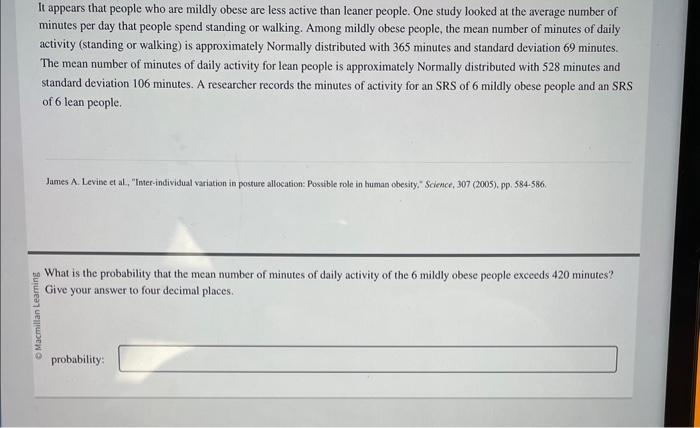 Solved It appears that people who are mildly obese are less | Chegg.com