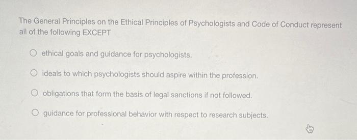 Solved The General Principles on the Ethical Principles of | Chegg.com