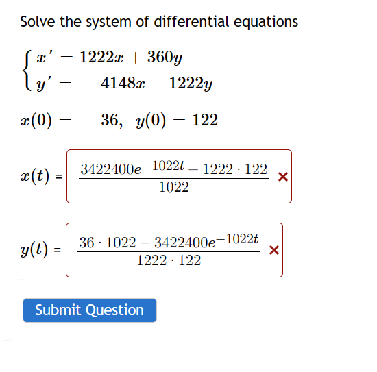 Solved Solve the system of differential | Chegg.com