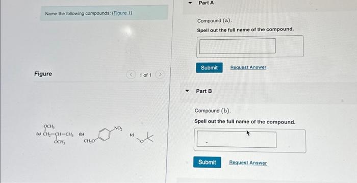 Solved Name The Following Compounds: (Figure 1) Figure OCH, | Chegg.com