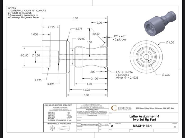 Solved i need a CNC programming for this which i will be | Chegg.com