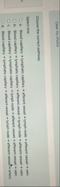 Solved Clear my choiceChoose the correct pathway.Select | Chegg.com