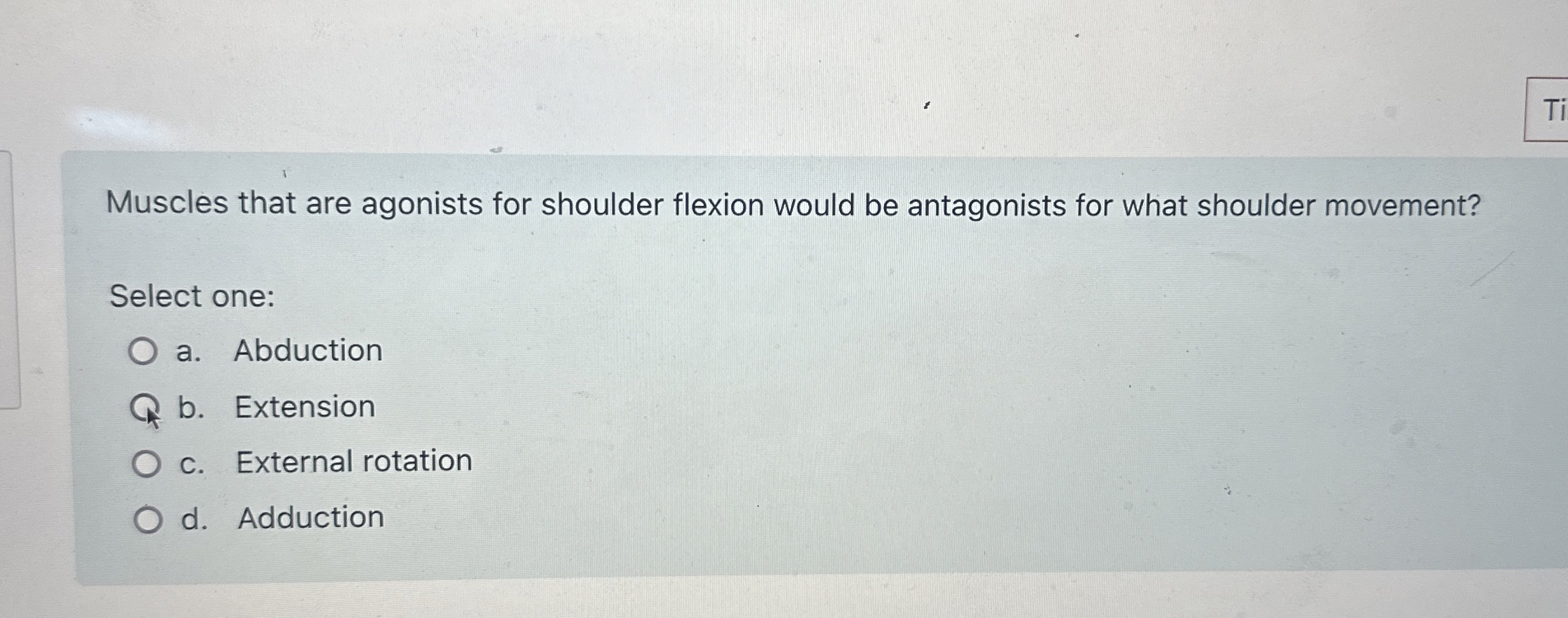 Solved Muscles that are agonist for shoulder flexion would | Chegg.com